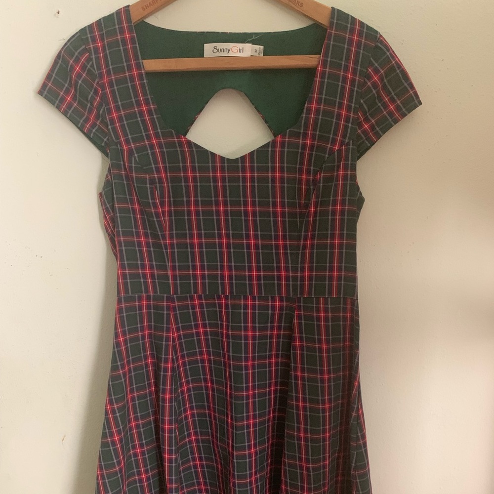 plaid flare dress perfect for fall indie twee aesthetic
